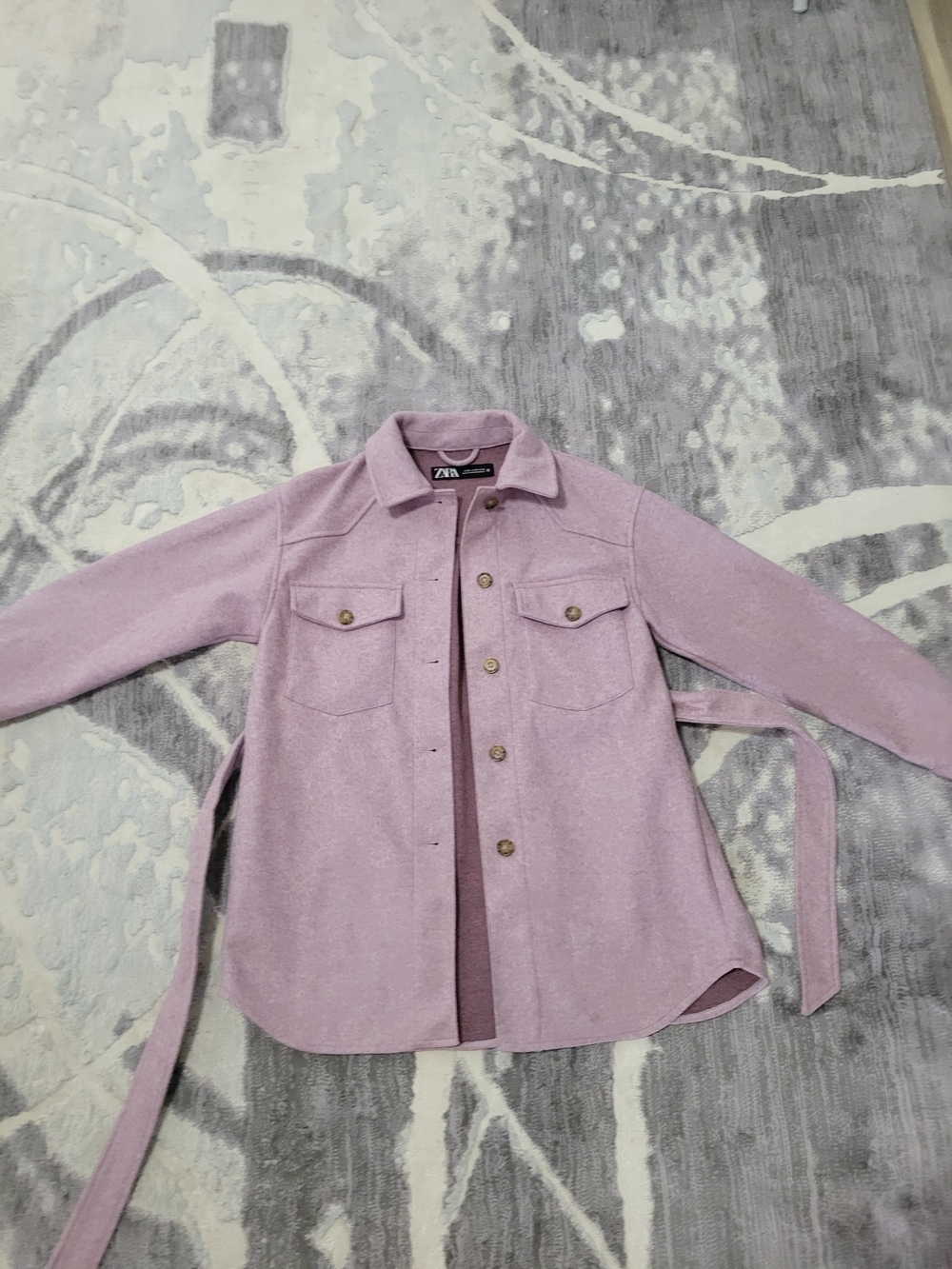 Zara Lavender Button-Up Shacket Soze XS